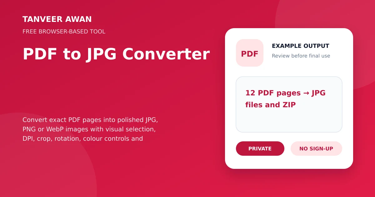 PDF to JPG example output visual: 12 PDF pages → JPG files and ZIP