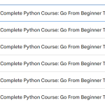 The Complete Python Course